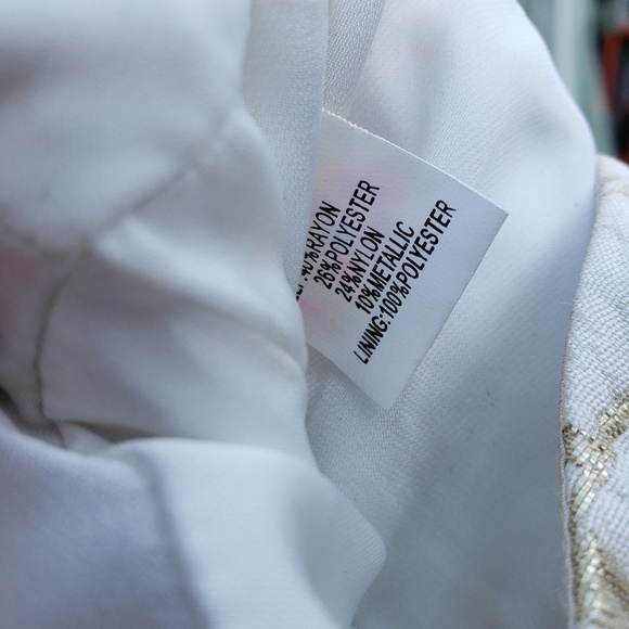 Kay Unger White Gold Accented Beaded Waist Dress - Picture 6 of 6